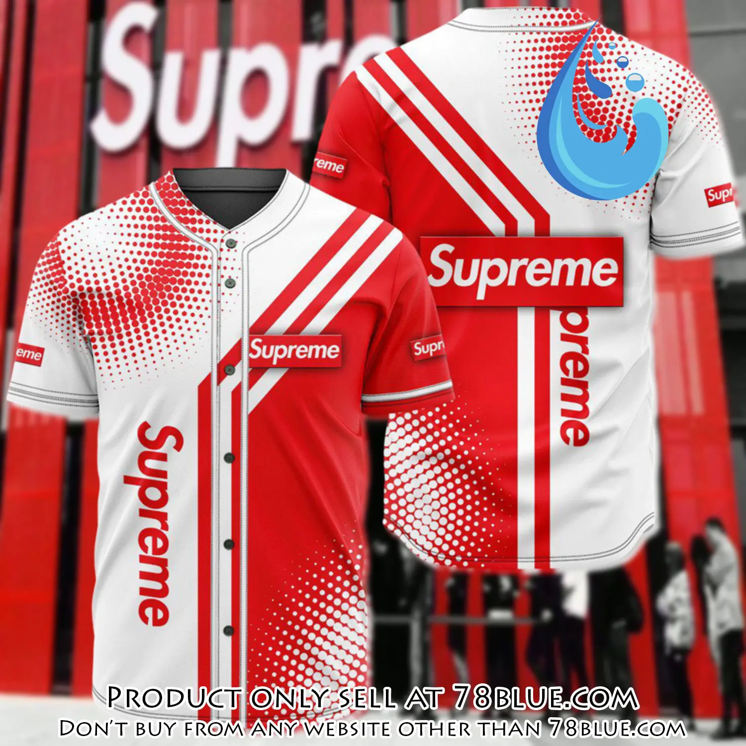 Supreme white red baseball jersey shirt luxury bjs1247 78b5407819